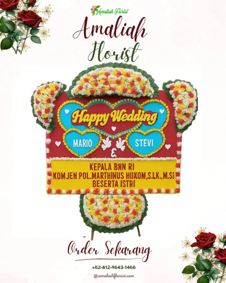 Papan Bunga Pernikahan Batur